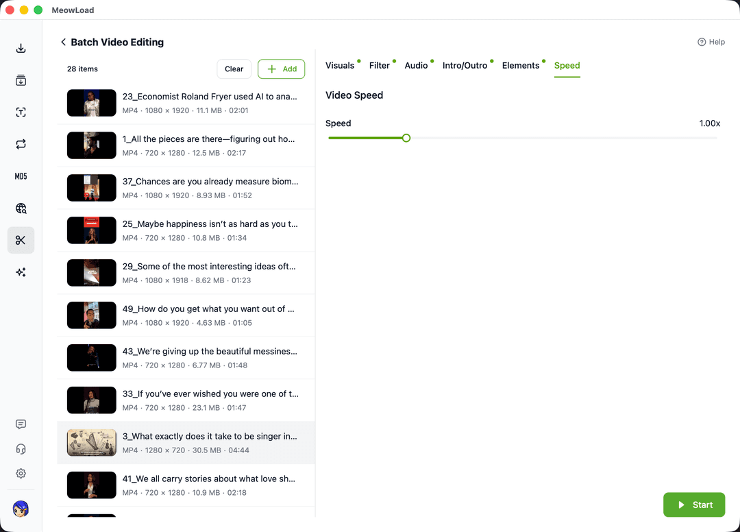 Batch Video Speed Changer